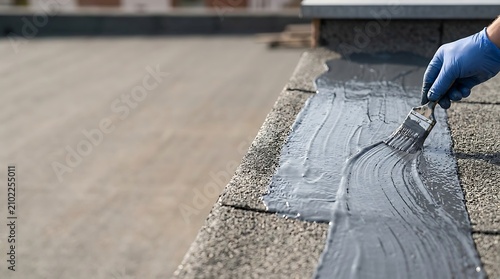 Applying liquid waterproofing membrane to a flat roof edge