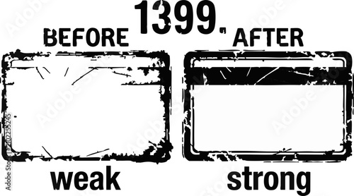 Cuadro en lienzo Before and After Comparison