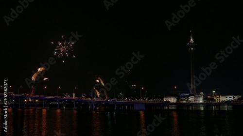  4K Building and the skyline of Macau city 
