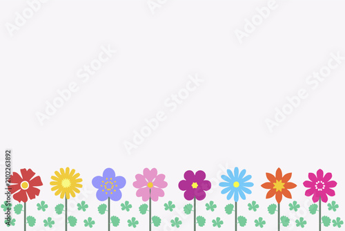 Colorful floral decoration vector on a blush pink background with copy space.