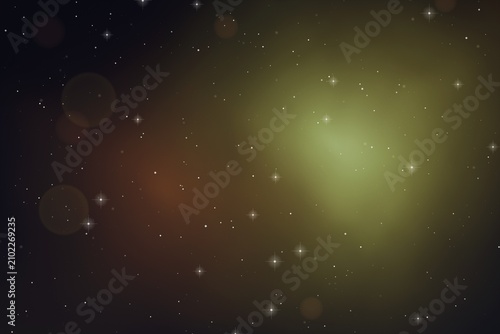 Tableau sur toile Starry Night Sky with Bokeh and Nebula Effect
