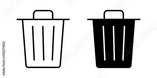 Fotografía Trash icon in outline and solid style, isolated on white background