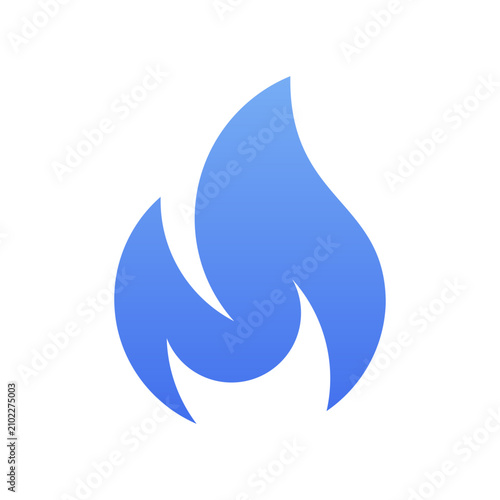 Cool blue flame vector icon illustration