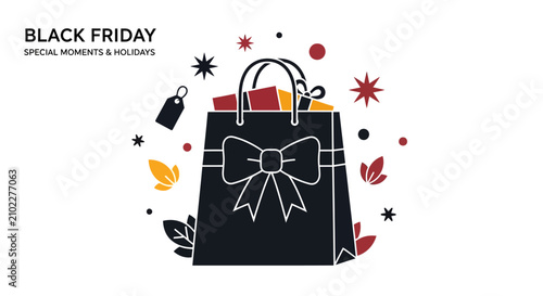 Black Friday shopping bag gift.