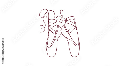 Foto Ballet Pointe Shoes Line Art