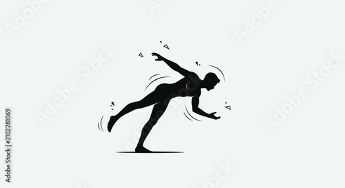 Quadro su tela Silhouette of person falling forward accidentally.