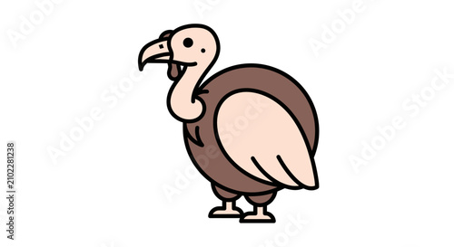 Foto Vulture scavenger bird standing character illustration.