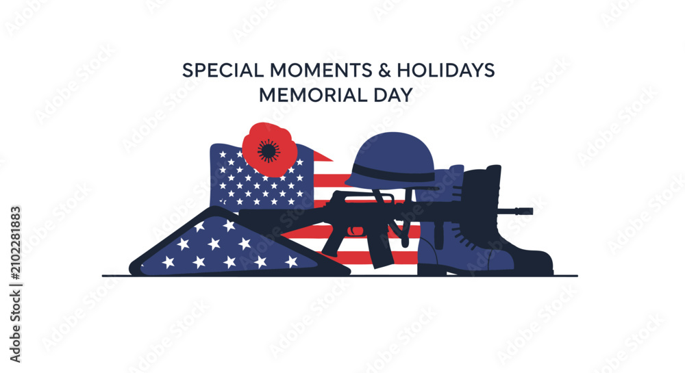 Fototapeta premium Memorial Day Patriotic Military Boots.