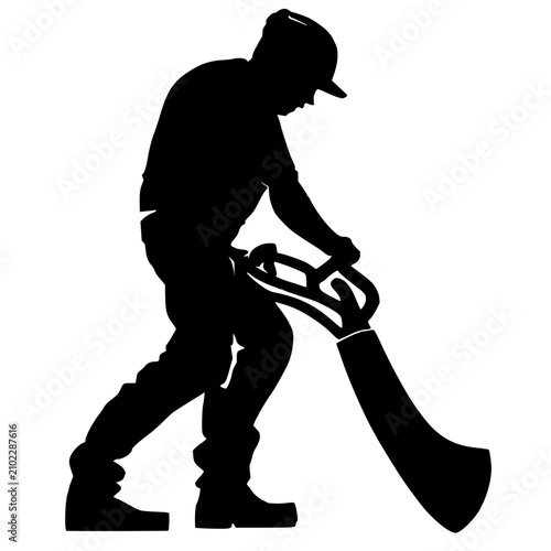 Canvastavla Farrier set with solid black silhouette of a farrier hammering a horseshoe on a