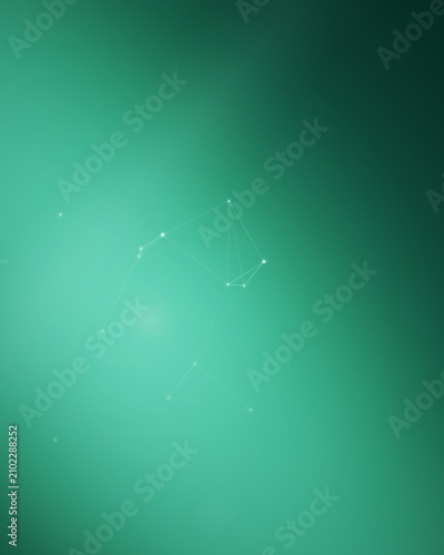 Fotografie Abstract network of points and lines on a green background