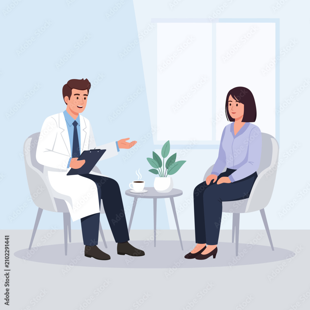 Fototapeta premium Doctor Patient Consultation In A Comfortable Office Setting
