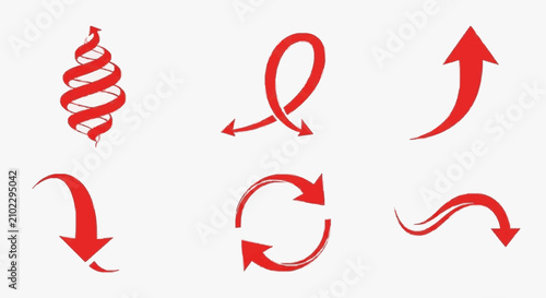 Fotografía Directional Arrow Motion Symbols Set.