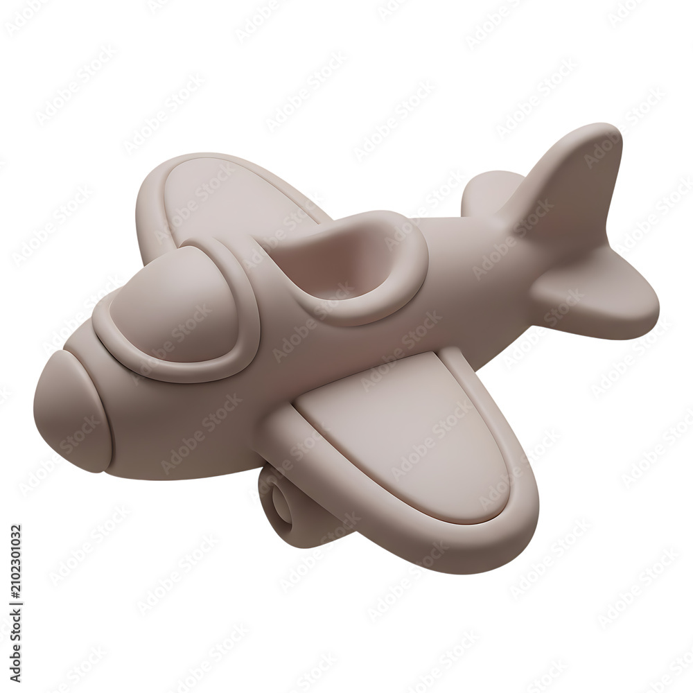 Naklejka premium Miniature toy airplane model isolated on white background with airplane miniature aviation transportation aircraft aeroplane childhood isolated background transport propeller adventure