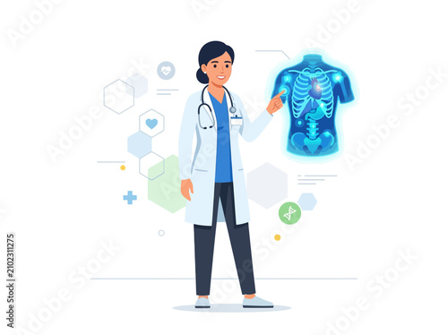 Doctor Demonstrating Advanced Medical Technology