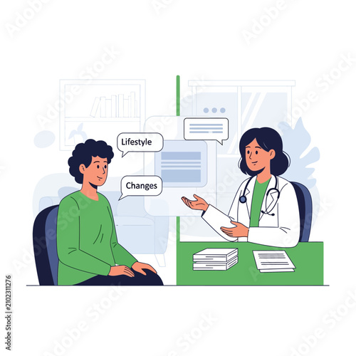 Doctor Discusses Lifestyle Changes With Patient During Consultation