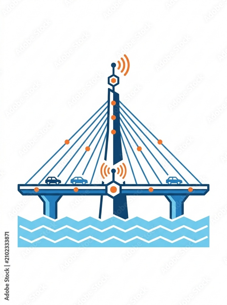 Fototapeta premium Smart Bridge Structural Monitoring