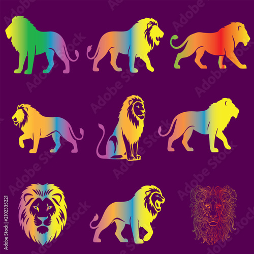 Photography set of wild animals