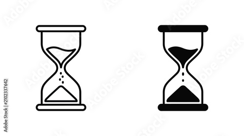 Two Minimalist Hourglass Icons Representing Time Management and Loading Progress