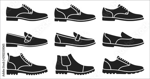Obraz na plátně Classic men's footwear collection with formal shoes, leather boots, business cas