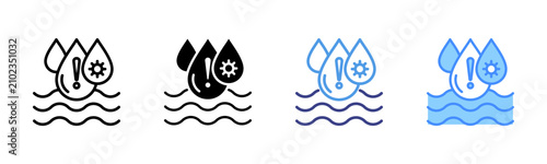 Cuadro en lienzo Contamination Icon Set Multiple Style Collection