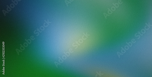 Abstract Background with Soft Forest Green and Cool Ocean Blue Circular Glow and Smooth Grainy Effect