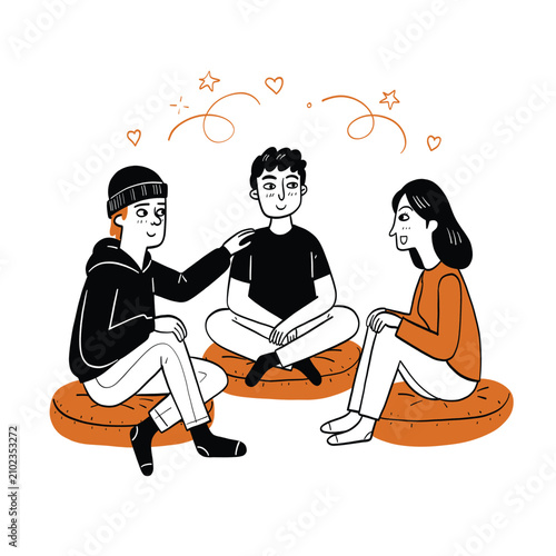 Circle of Trust: Friends Sharing Love and Support