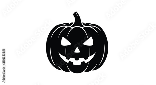 Foto Black Halloween Pumpkin Jack O Lantern Illustration.