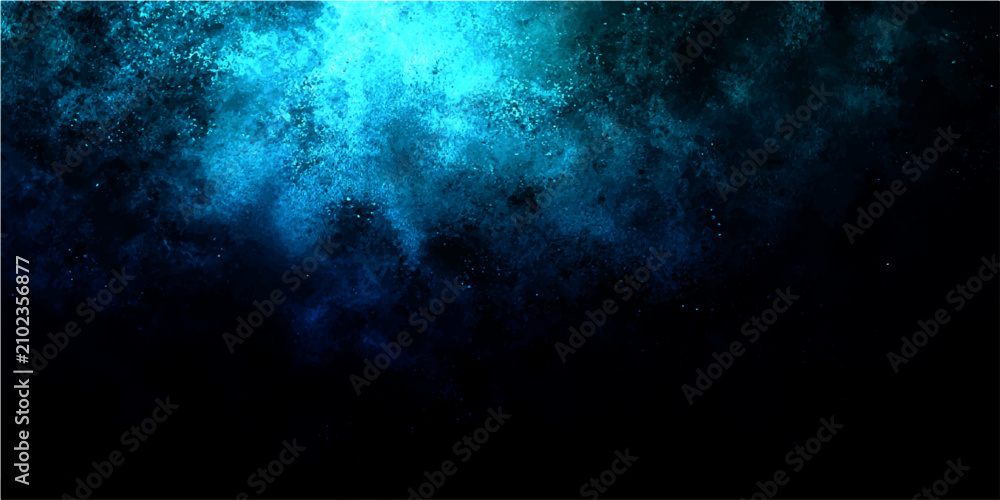 Obraz premium Abstract smoky textured background with glowing blue light on black backdrop, smoky effect with ethereal glow, deep space, cosmic dust, nebula effect, atmospheric particles, science concept.