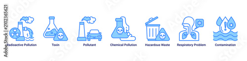 Tableau sur toile Toxic Exposure web banner icon vector illustration with icons of Radioactive Pol
