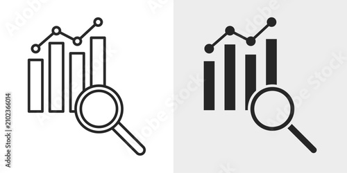 Market Research Icon represents business analysis, customer insights, and market evaluation with an editable outline vector illustration.