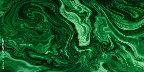 Bild auf Leinwand Abstract Emerald Green Liquid Marble Texture Vector Background with Fluid Swirl