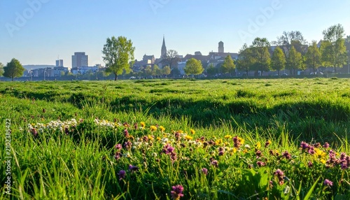 spring landscape with flowers