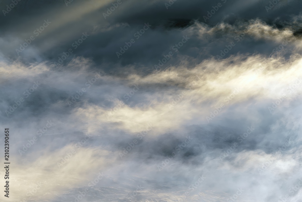 Fototapeta premium Misty Layers with Subtle Light Beams Blending Naturally Together