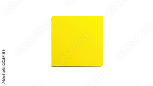 Yellow sticky note paper memo pad blank square isolated on the transparent background