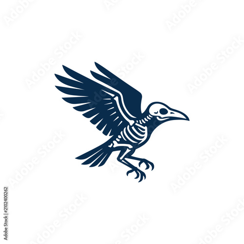 Flying Skeleton Raven Logo