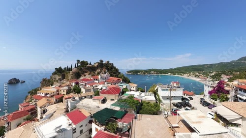 tunning Sunrise Aerial of Syvota Greece Crystal Clear Coastline