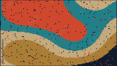 Hex Mosaic Topography Desert Camo Background