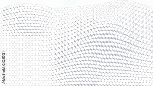 Bild auf Leinwand Extruded Hex Topography 3D Architectural Background