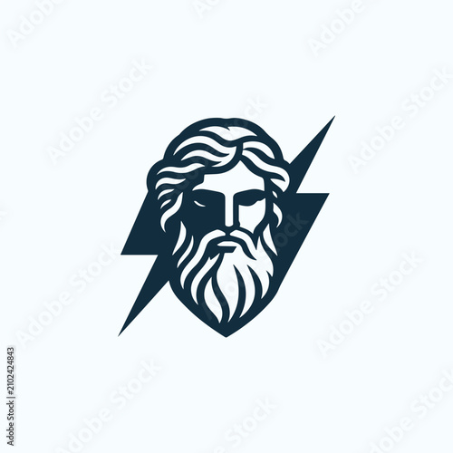 Zeus Thunder God Logo