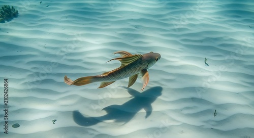 Fish swimming in ocean water sea.