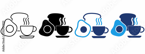 Tableau sur toile Healthy Breakfast Meal icon collections