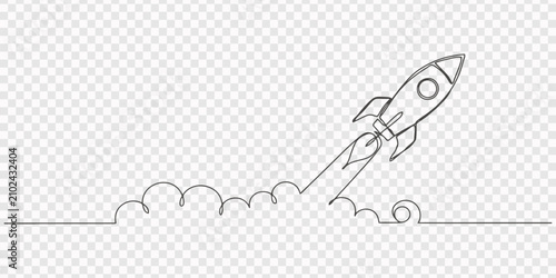Photos rocket space vehicle takes off flying galaxy universe technology line art, Rocket takeoff