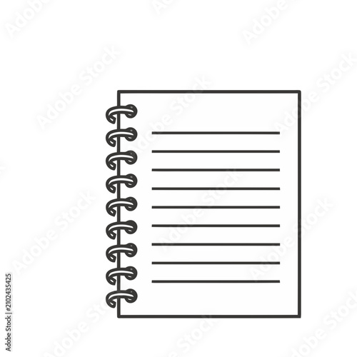 Spiral bound notebook with lined pages