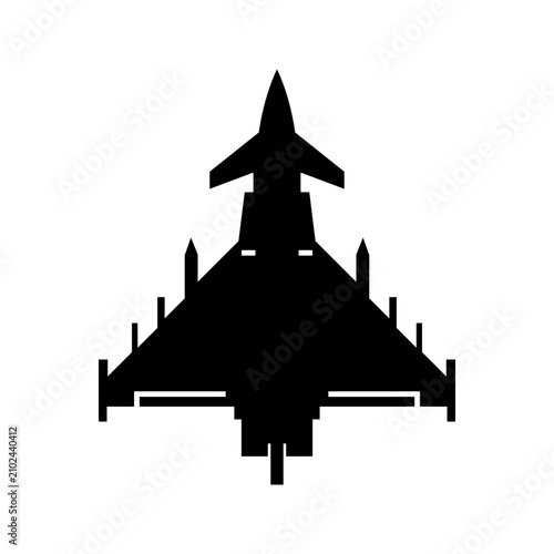 Foto Typhoon aircraft Icons Solid style, silhouettes of modern fighter jets, military aircraft, and aviation, ideal for defense, aerospace, transportation, and aviation designs