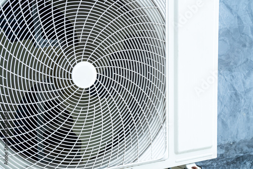 Bild auf Leinwand Air conditioner air compressor cold electric fan cooling temperature external cl