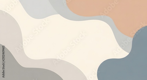 Abstract background with soft wavy shapes in neutral colors