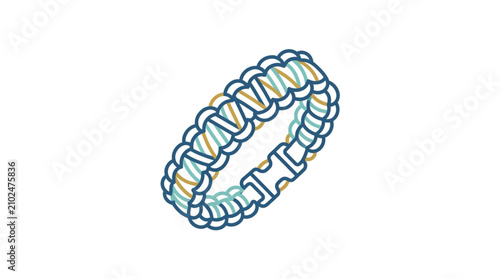 Quadro su tela Colorful segmented rubber bracelet isolated on white.