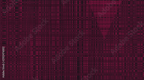 Bilde på lerret Abstract red maroon glitch texture with pixelated distortion grid repetition tri