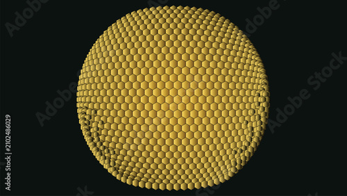 Photos Advanced Convex Hex Eye Golden Tesseract 3D Background
