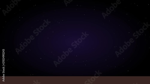 Minimalist rocket launch animation with glowing engine thrusters in deep space 4k